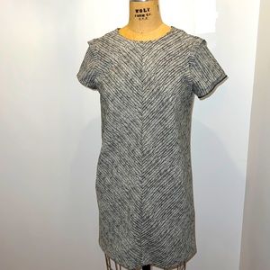 Zara Black/White Printed Short Sleeve Crew Neck Mini-Dress M